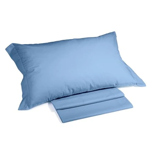 Limited-time offer: Caleffi - Plain Cotton Bed Sheet Set Solid Color Square and Half Avio from 39.35 £ to 39.35 £ (save 0.00%)
