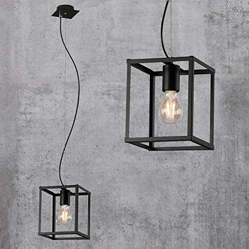 Offerta a tempo: Briloner Leuchten Lampada a sospensione, 1 paralume, lampadadario retrò/vintage, acciaio nero, 1x E27, max. 40 Watt, nero, 170x170x1200 mm (lunghezza x larghezza x H) - 0.00% da 9.95 € a 9.95 €