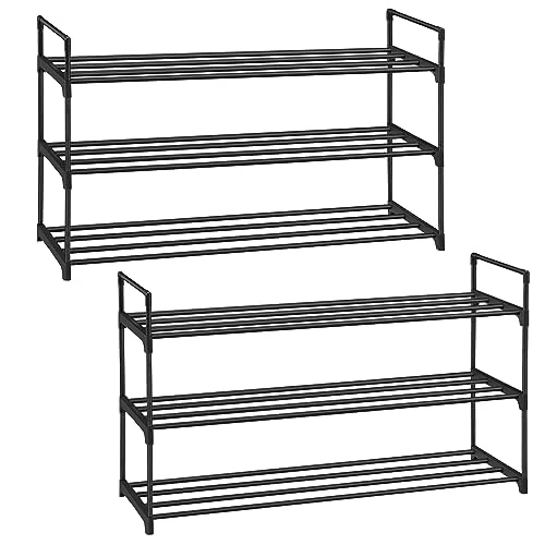 Oferta limitada: SONGMICS Zapatero de 3 Niveles, Juego de 2, Estantería de Zapatos, de Metal, para 12 a 15 Pares de Zapatos, Estante Apilable, para Pasillo, Salón, Dormitorio, 30 x 92 x 54 cm, Negro LSA06BK de 16.99 € a 13.59 € (ahorro 20%)