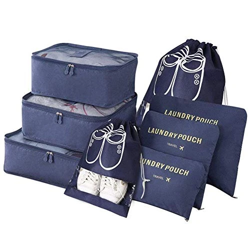 Offerta a tempo: Vicloon Set di Organizer per Valigie, 8 in 1 Organizer Valigia, Viaggio Accessori Utili, Travel Bag per Vestiti, Scarpe, Cosmetici Deposito classificato, Packing Cubes Organizer Viaggio Salvaspazio - 15% da 12.99 € a 10.99 €