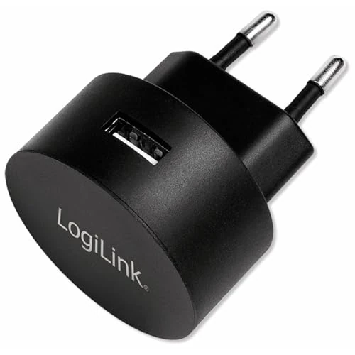 LogiLink PA0217 Fast Charging - Adaptador de Enchufe USB (1 x USB-A, 10,5 W) para teléfonos Inteligentes, tabletas, Reproductores MP3-MP4/eBooks/Navi/etc. con protección contra sobrecarga, Descarga