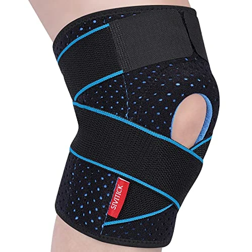 SIVITICK Tutore Ginocchio con Stabilizzatori Laterali Ginocchiera Ortopedica Rotulea Regolabile Supporto Sportiva Neoprene per Legamenti Rotula Menisco Fascia Ginocchio, per Artrite 1 Pezzo
