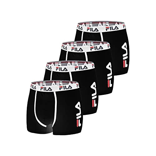 Offerta a tempo: FILA Boxer Uomo Cotone, libertà di movimento, confortevole, set di 4, Nero, Taglie XL — 38% da 39,90 € a 24,75 €