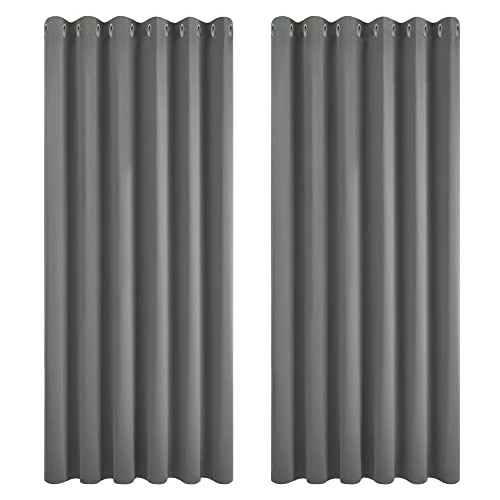 Limited-time offer: Deconovo Extra Wide Blackout Curtains 108 Inch Drop Super Soft Energy Saving Thermal Insulated Eyelet Long Curtains Bedroom W90 x L108 Inch Light Grey 2 Panels from 38.99 GBP to 38.99 GBP (save 0%)