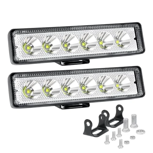 Offerta a tempo: Willpower Faro LED Trattore Slim 15cm 18W Barra LED Faretto Auto 12V 24V | 2PCS Fendinebbia Luci da Lavoro Mini 6", 6000K Bianco, Impermeabile IP67, per 4x4 Barca Camion Agricolo Fuoristrada - 0.00% da 14.99 € a 14.99 €