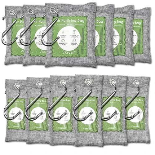 Limited-time offer: Bamboo Charcoal Air Purifying Bag, Activated Charcoal Odor Absorber | 12 Pack Natural Odor Eliminators For Home, Car, Closet, Basement, Pet, Shoe Deodorizer for Strong Odors (6x50g, 6x150g) from $23.98 to $23.98 (save 0.00%)