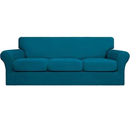 Offerta a tempo: Easy-Going Copridivano elasticizzato e morbido, lavabile, per divano con 3 cuscini separati, protezione per mobili per animali domestici e bambini (4 pezzi, per divano, blu pavone, misura grande) - 0.00% da 69.54 € a 69.54 €