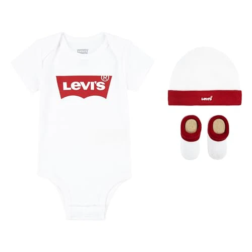 Zeitlich begrenztes Angebot: Levi's Kids Classic batwing infant hat bodysuit bootie set 3pc Baby Jungen Pastel Turquoise 6-12 Monate von 27.00 € auf 23.95 € (11% Rabatt)