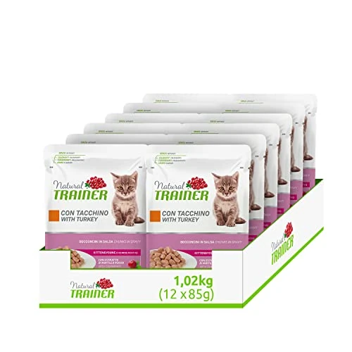 Natural Trainer Kitten&Young Cat Food with Turkey 12 x 85 g - 1018 g