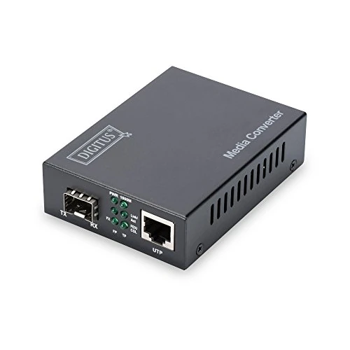 DIGITUS Medienkonverter - SFP+ Port - 10 Gbit Ethernet - RJ45 / SFP+ - 10GBase-T zu 10GBase-R - Schwarz
