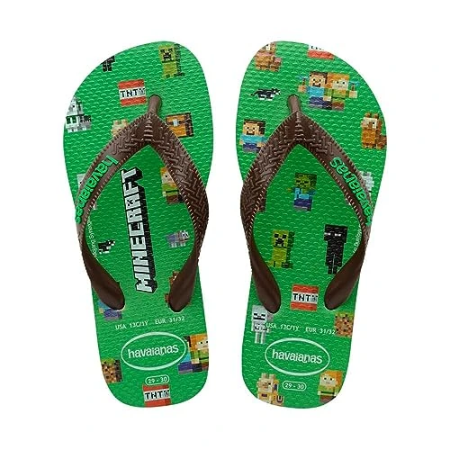 Havaianas Minecraft, Chanclas, para Unisex bebé, Hoja Verde, 23/24 EU
