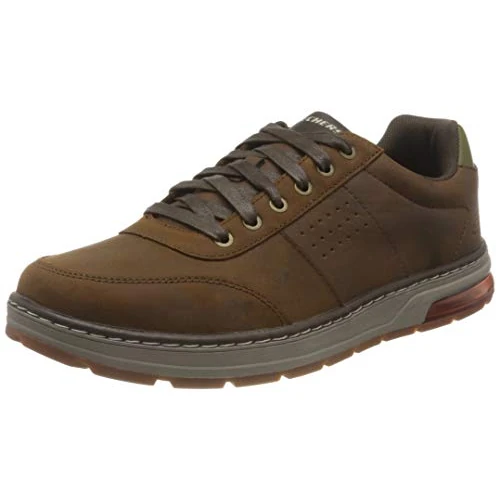 Oferta ograniczona: Skechers Męskie, niskoprofilowe, skórzane, sznurowane Oxford, Ciemny brąz, 42 EU z 349.18 EUR na 349.18 EUR (znizka 0%)