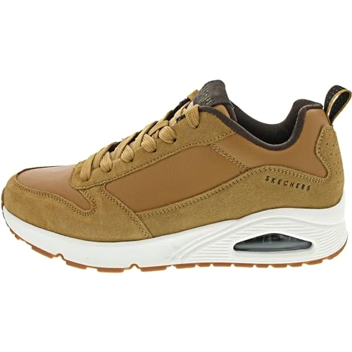 Limitiertes Angebot: Skechers Herren UNO Stacre Sneakers, Whiskey Leather Pu Trim, 44 EU von 99.95 EUR auf 67.96 EUR (Spare 32%)