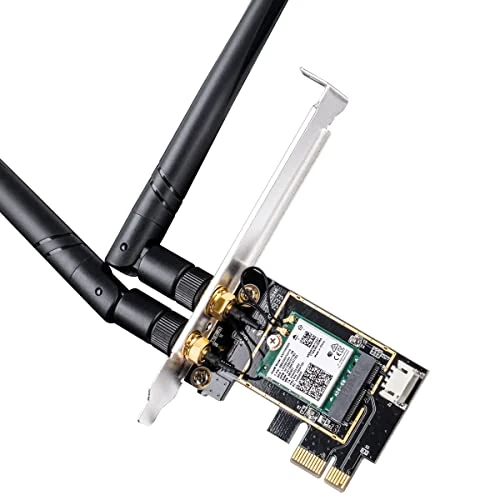 Offre limitée : Cudy Adaptateur PCI-E AX3000 Wi-Fi 6 Bluetooth 5.2, Intel AX200, WE3000 | AX3000 Wi-Fi 6 double bande, BT 5.2, Intel AX200, 2402 574 Mbps, OFDMA, MU-MIMO, PCI-E x1, 2 antennes, WPA3, Windows 10/11 de 22.90 € à 20.67 € (10% de remise)