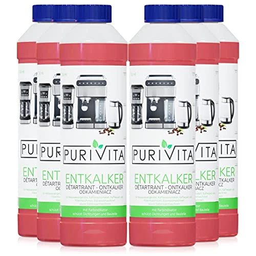 Purivita - Disincrostante liquido da 750 ml - compatibile con tutti i produttori 6 bottiglie