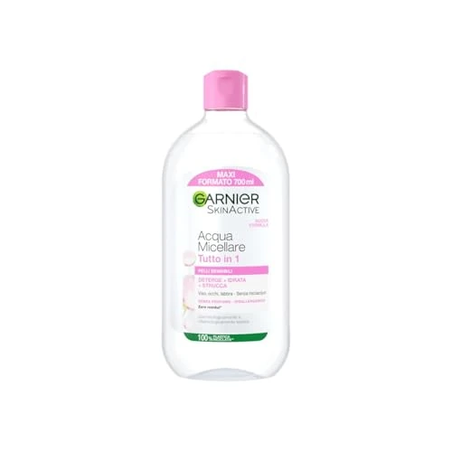GARNIER Micellare Wasser für empfindliche Haut, All-in-1, Make-up, reinigt und spendet Feuchtigkeit, ohne Ausspülen, 700 ml, 1 Stück