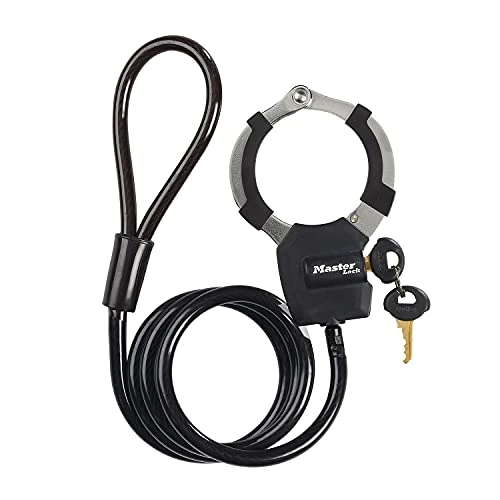 Offerta a tempo: MASTER LOCK Antifurto per Bicicletta [Cavo + Manette] [Serratura a Chiave] 8275EURDPROBLK - Ideale per Bicicletta, Monopattino Elettrico, Passeggino, Attrezzature Sportive - 17% da 36.18 € a 29.90 €