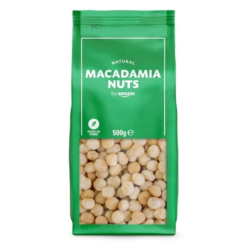 Limited-time offer: by Amazon Whole Macadamia Nuts, 500g, Unsalted from 13.03 £ to 11.08 £ (save 15%)