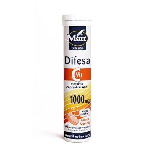 Offerta a tempo: Matt - Massima Concentrazione - Integratore Alimentare a Base di Vitamina C - 20 Compresse Effervescenti — 46% da 5,19 € a 2,79 €