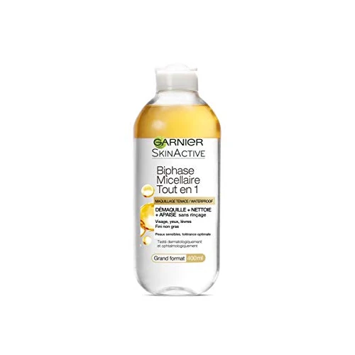 Offerta a tempo: Garnier Skin Active Biphase, Acqua micellare tutto in 1 – Trucco tenace/waterproof 400 ml - 43% da 10.25 € a 5.89 €
