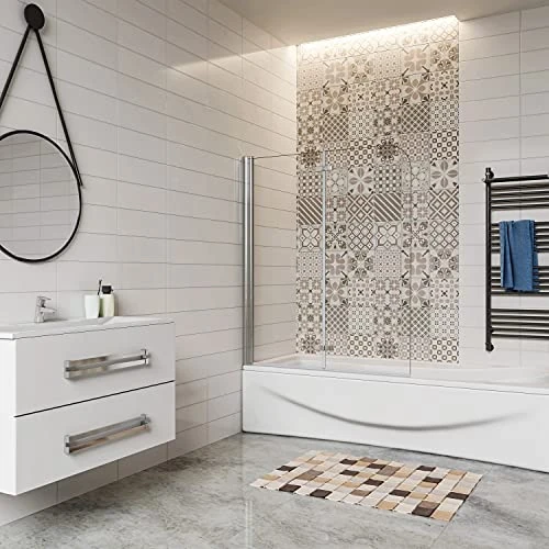 Offerta a tempo: Aica Italy Box Doccia Sopravasca Parete Da Vasca Movibile 180 Gradi Vetro 6mm Trasparente Alta 140cm Larga 90cm - 54% da 159.99 € a 73.59 €