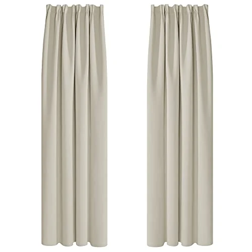 Oferta limitada: Deconovo Cortinas Opacas Térmicas, 2 Piezas, 140x290 cm, Beige Claro de 32.54 € a 30.91 € (ahorro 5%)