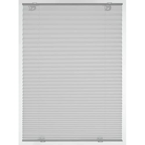 Offerta a tempo: Gardinia Plissettata Solo con Ventose, Tenda Pieghevole Opaca, Parti per Il Montaggio Incluse, 2 Binari in Alluminio, Grigio, 80 x 130 cm (LxH) - 0.00% da 93.91 € a 93.91 €