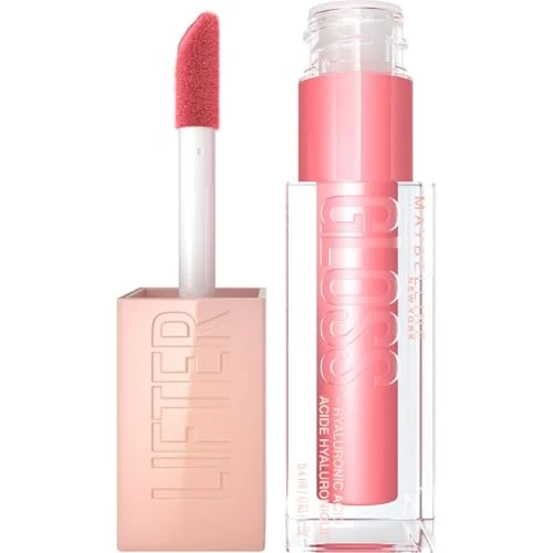 Maybelline New York Glänzender Lipgloss für voller wirkende Lippen, Feuchtigkeitsspendend, Mit Hyaluronsäure, Lifter Gloss, Farbe: Nr. 004 Silk (Rosa), 1 x 5,4 ml