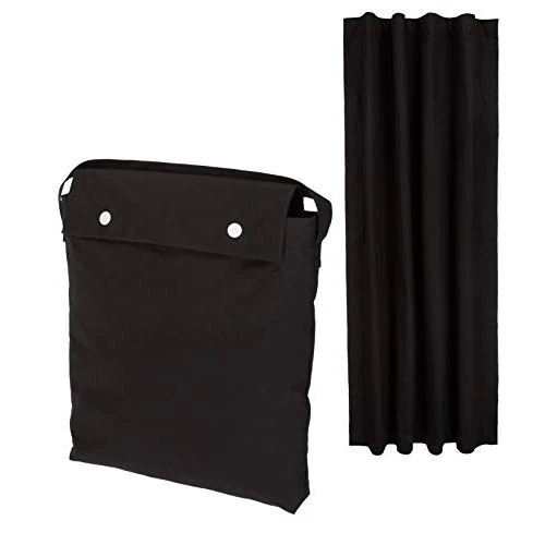 Amazon Basics Portable Blackout Curtains, Temporary Window Blind with Suction Cups, Stick On, 198 x 127 cm, 1-Pack, Black