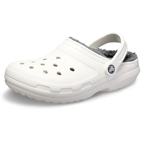 Offerta a tempo: Crocs Unisex Adulto Classic Lined Clog Sabot, White/Grey — 35% da 59,99 € a 38,95 €