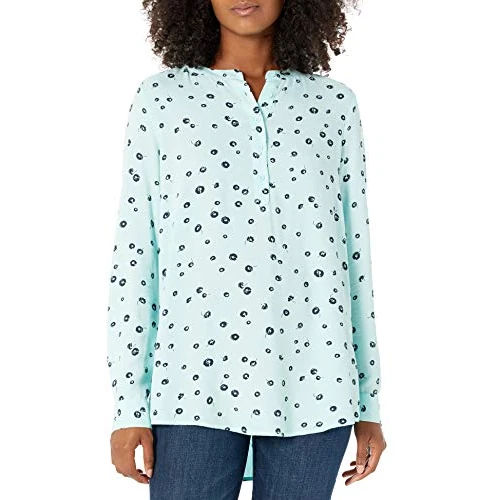 Amazon Essentials Blusa Tejida de Manga Larga Mujer, Azul Agua Amapola, L