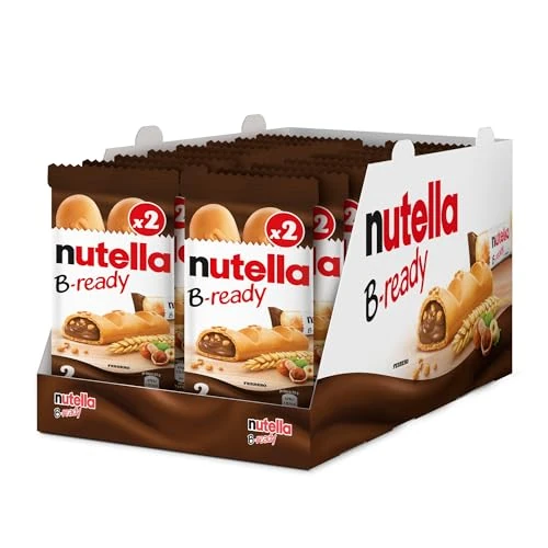 Offerta a tempo: Nutella B-Ready, 32 Snack Dolci, Croccante Cialda di Pane con un Cremoso Ripieno di Nutella, 16 Confezioni - 25% da 20.99 € a 15.64 €