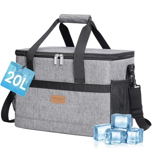Offre limitée : Lifewit Sac Isotherme 20L, Grand Format Glaciere Souple Isothermes, Portable Sacs Isotherm Courses Surgelés pour Voyage, Pique Nique, Camping, Plage, Gris de 23.99 € à 22.79 € (5% de remise)