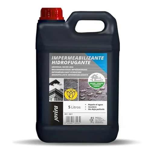 JOVIRA PINTURAS Imprägnierung 5L von Stein, Fassaden, Dächern, Fliesen, Beton, Terrassen, Dächern. Totaler Schutz gegen Schmutz, wasserabweisend, transparent, unsichtbar. (5 Liter, Wasserabweisende)