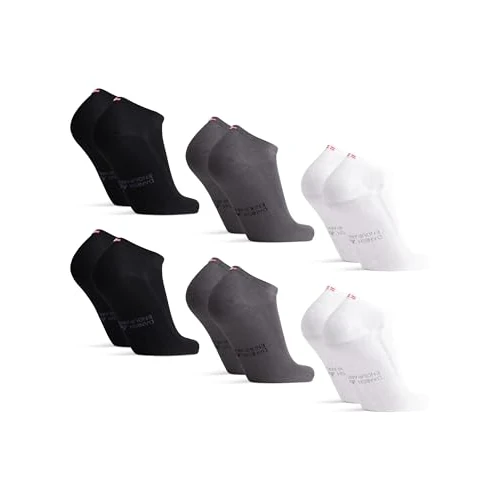 Offerta a tempo: DANISH ENDURANCE Fantasmini Uomo in Bamboo, Calzini Corti in Fibra di Bambù, Morbidi e Traspiranti, Calzini Estivi alla Caviglia, 6 Paia, Multicolore (2 x Nero, 2 x Bianco, 2 x Grigio), 43-47 - 44% da 31.95 € a 17.95 €
