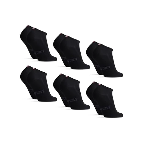 DANISH ENDURANCE 6 Paar Bambus Sneaker-Socken, Kurze Sommer Bambus Socken, Halbsocken, Unisex, für Damen & Herren, Schwarz, 43-47