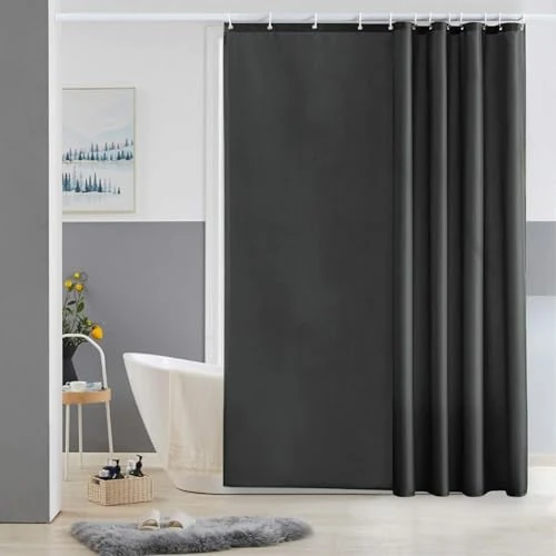 Offerta a tempo: Furlinic Tende Doccia Anti-Muffa Tessuto in Poliestere, Grigio scuro Tende Doccia Impermeabile &Lavabile,Tenda Vasca da Bagno con 12 Ganci Tenda doccia-180x200cm. - 0.00% da 22.99 € a 22.99 €