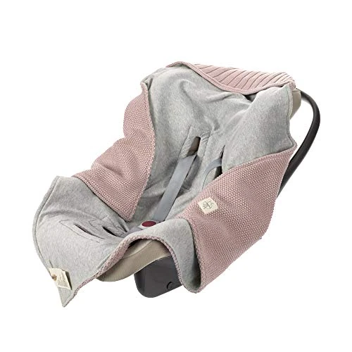 Offerta a tempo: LÄSSIG Coperta a maglia per seggiolino auto Coperta per seggiolino auto 100% cotone organico GOTS rosa scuro - 8% da 36.31 € a 33.24 €