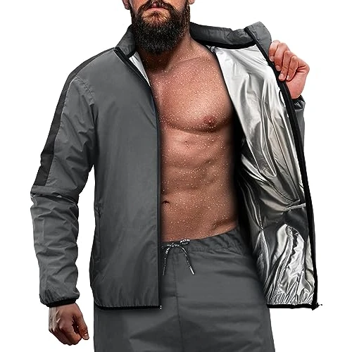 Limited offer: RDX Sauna Suit Full Body Heat Sweat Suit, REACH OEKO TEX 100 CERTIFIED, Anti Rip Long Sleeves Tracksuit Boxing MMA Slimming Gym Fitness Running Workout Zipper Jacket, Top Bottom Men Women from 65.99 USD to 65.99 USD (save 0%)