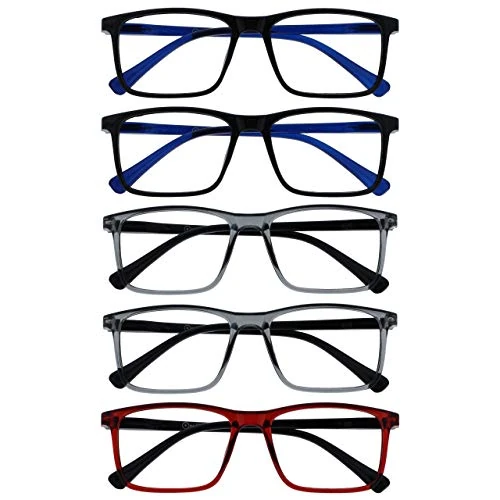 Oferta limitada: OPULIZE Ink Pack 5 Gafas De Lectura Grande Negro Gris Rojo Hombres Mujeres Bisagras Resorte RRRRR4-1177Z +2,00 de 12.51 EUR a 11.98 EUR (ahorro 4%)