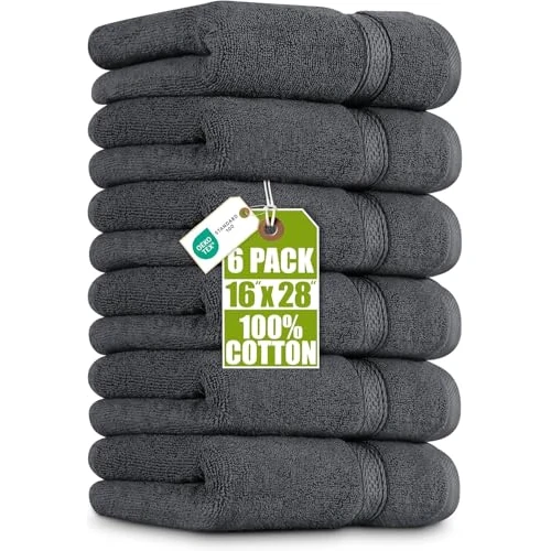 Offerta a tempo: Utopia Towels - Set di Asciugamani Mani (6 Pezzi, 41x 71 cm) - 100% Cotone - Perfezionare per Hotel & Spa - Massima Morbidezza e assorbenza da Parte di (Grigio) - 23% da 19.99 € a 15.33 €