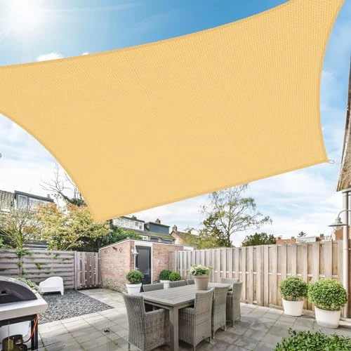 Offerta a tempo: Duerer Vela Ombreggiante Rettangolare 3x4m Tenda a Vela Protezione UV 95%, 185GSM Densità Vela Parasole All'aperto per Giardino, Patio, Pergola, Cortile-Sabbia - 39.45% da 57.79 € a 34.99 €