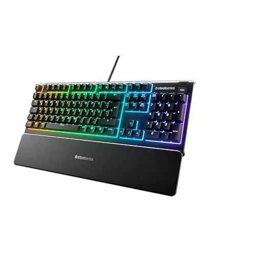 Offerta a tempo: SteelSeries Apex 3 - Tastiera da Gaming RGB - Illuminazione RGB a 10 Zone - Poggiapolsi Magnetico di Alta Qualità - PC Layout Tedesco (QWERTZ) - 0.00% da 67.80 € a 67.80 €