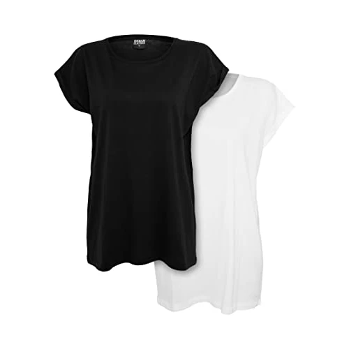 Offre limitée : Urban Classics Ladies Extended Shoulder Tee T-Shirt (Lot de 2) Femme de 25.29 EUR à 25.29 EUR (remise 0%)