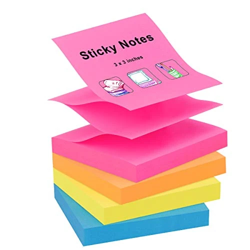 Offerta a tempo: ZCZN Foglietti Adesivi Viscosità Super Forte, Sticky Notes 4 Colori Vivaci - 35% da 12.99 € a 8.42 €