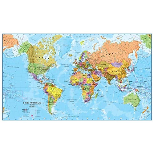 Offerta a tempo: Maps International - Mappa del mondo di grandi dimensioni – Poster con mappa del mondo politica - Aggiornato -2026 - Laminato - 84,1 cm (larghezza) x 59,4 cm (altezza) - 0.00% da 27.99 € a 27.99 €