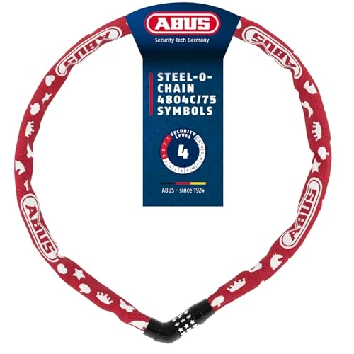 Offerta a tempo: Lucchetto a catena ABUS Steel-O-Chain 4804C SYMBOLS – Lucchetto a combinazione per biciclette per bambini – Livello di sicurezza ABUS 4 - 0.00% da 20.22 € a 20.22 €