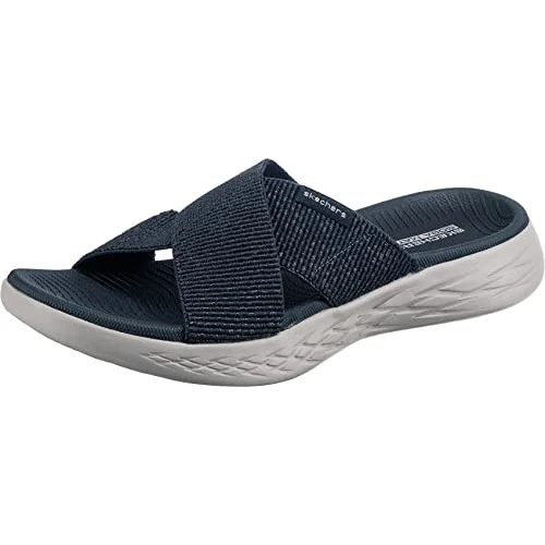 Tijdelijke aanbieding: Skechers Dames On-the-go 600 - GlisteningSlide Sandaal, Navy textiel, 40 EU van 42.95 € naar 42.95 € (0.00% korting)