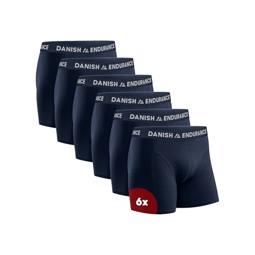 DANISH ENDURANCE Herren Boxershorts, 6 Pack, Retroshorts aus weicher Baumwolle (Marineblau, X-Large)