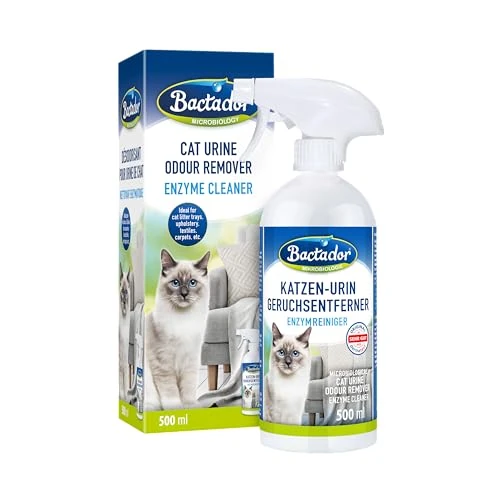 Zeitlich begrenztes Angebot: Bactador Enzymreiniger Katzenurin Spray 500ml - Katzenurin Entferner, Mikrobiologischer Geruchsneutralisierer, Katzentoiletten Geruchsentferner, Porentiefe Reinigung in der Tierumgebung von 11.49 € auf 9.69 € (16% Rabatt)